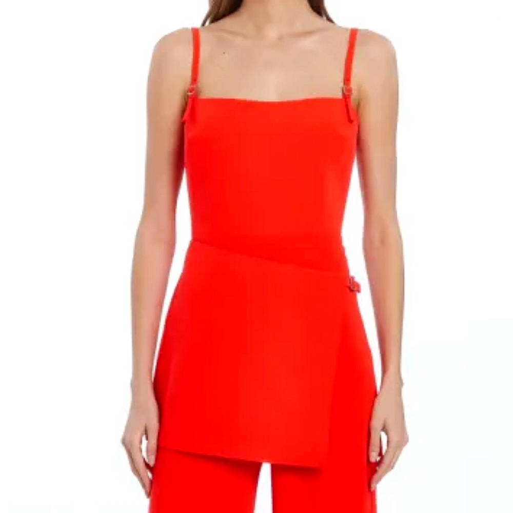 Amanda Uprichard Chloe Jumpsuit – Bright Crimson Red | Size Small | NWT - Picture 2 of 12